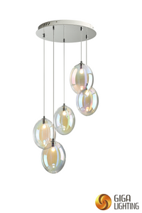Original Creative mininalist Colorful oval Glass Chandelier Designer led Pendant Light 