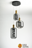 NEW Original designer smoke glass with aluminum arms led pendant lamp Chandelier Deco 