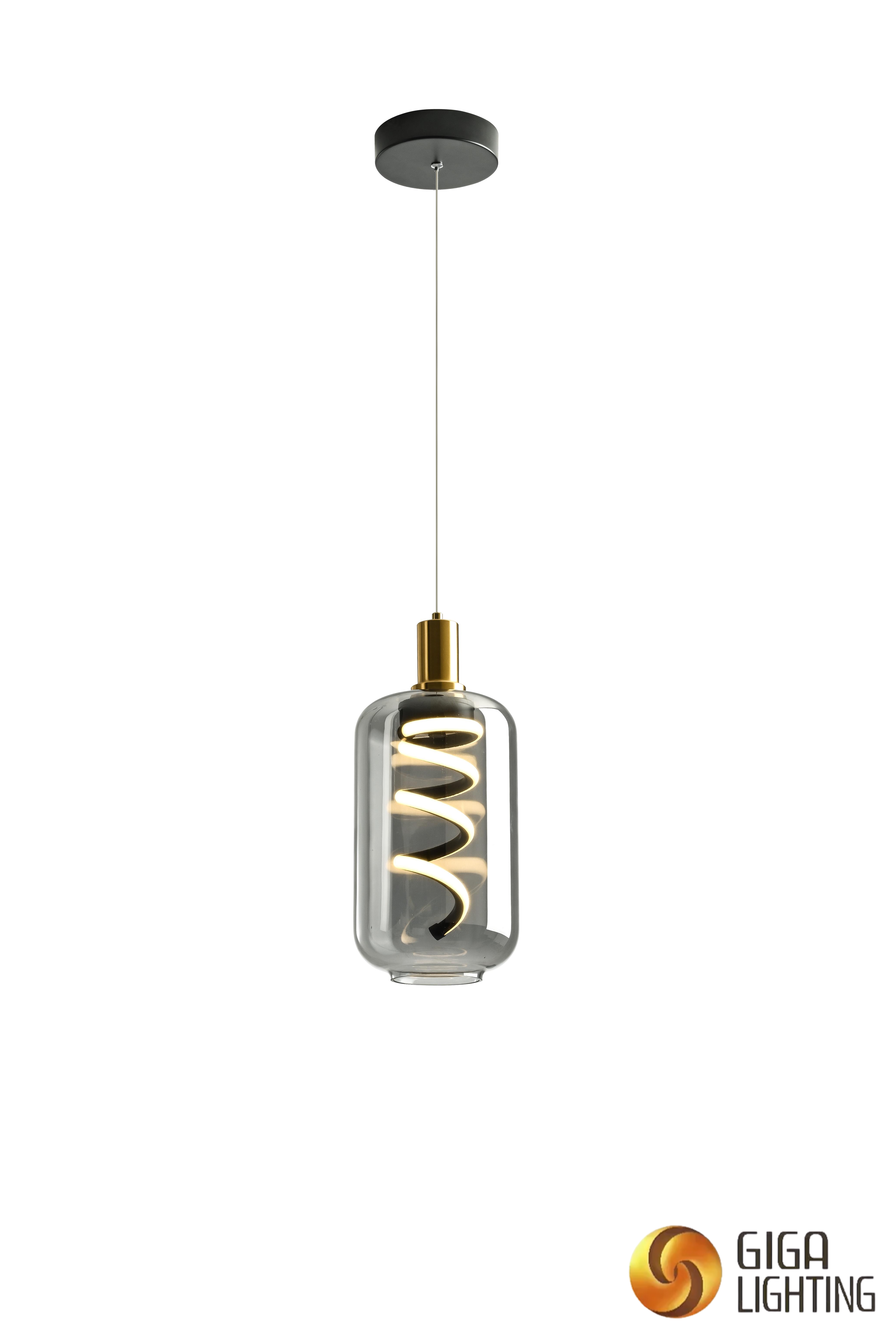 NEW Original designer smoke glass with aluminum arms led pendant lamp Chandelier Deco 