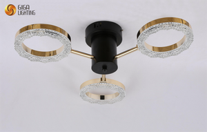 3light CE TUV LED decorative Ceiling lamp aluminum ring-shaped design rose gold arms integrated LED strip lighting