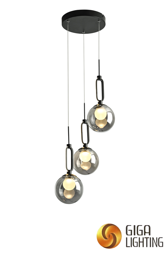 quality Creative classic dinningroom smoke glass LED pendant Light Chandelier 