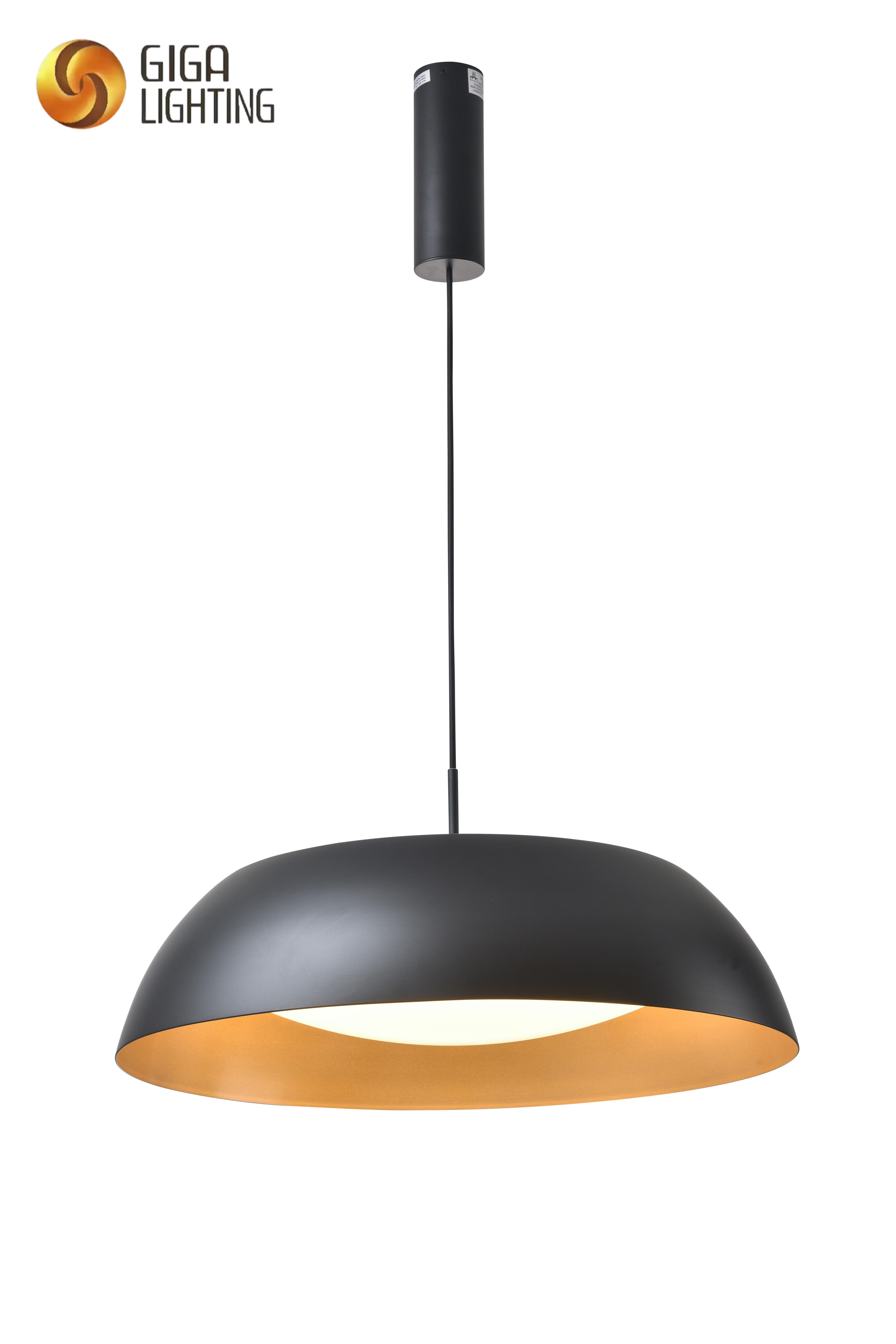 Hanging Lighting Fixtures With Black Metal Dome Lamp Shade china factory
