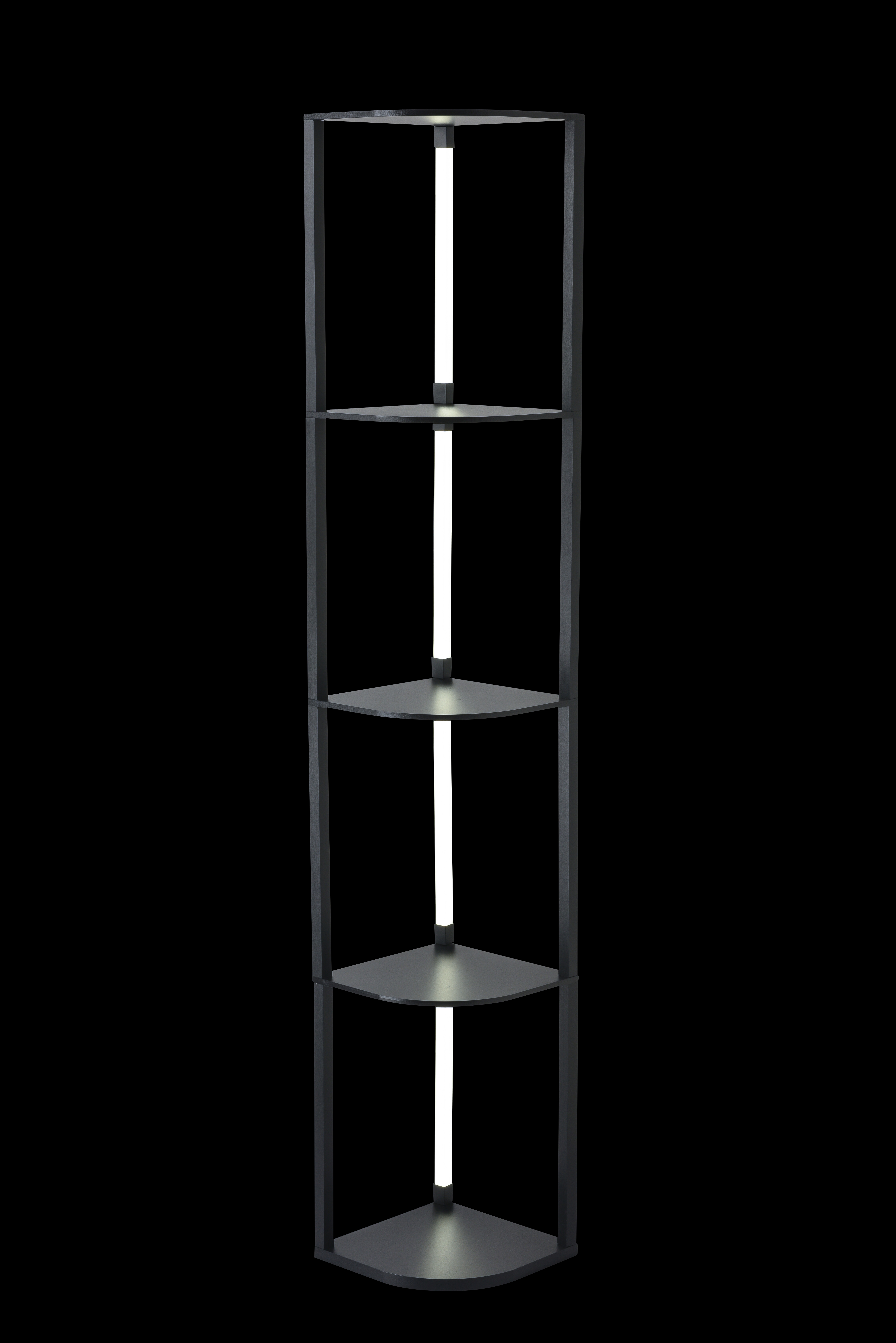 home decoration triangle Column Floor Lamp led display wooden shelf with light