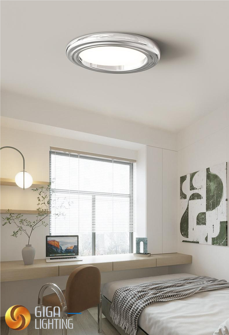Bauhaus Bedroom Lamp Premium Sense Designer Silver Study Living Room Full Spectrum Eye Protection Round LED Ceiling Lights