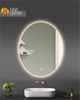 ETL Bathroom Smart Touch Screen Frameless Luminous Mirror Oval Led Waterproof Mirror Anti-fog Mirror Wall Mounted Washroom Wall Hanging Makeup Mirror