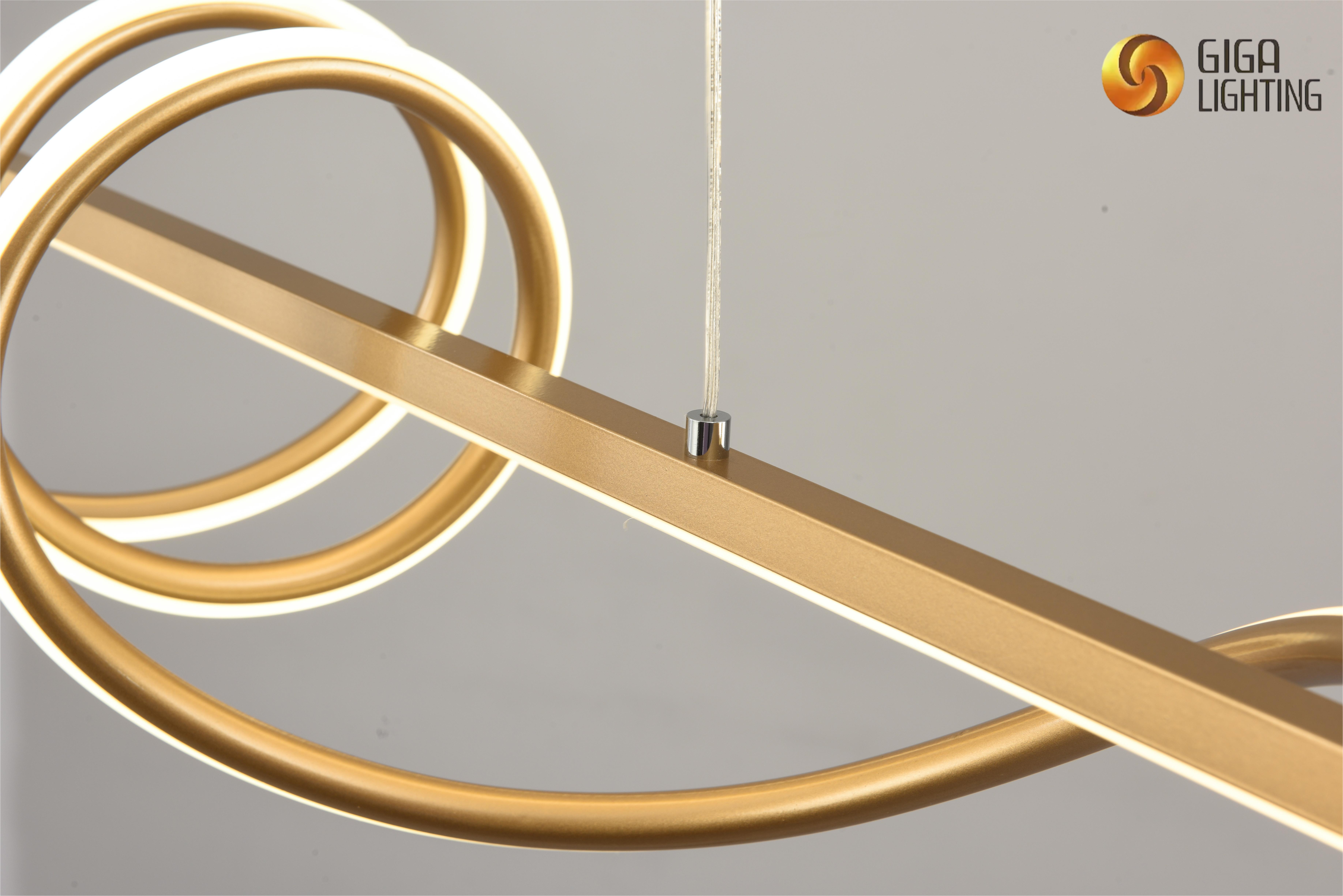 CE Spiral linear design pendant modern led chandelier led pendant lightings livingroom home dinning room designed chandelier