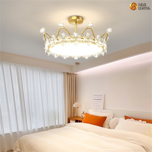 Creative nordic kids Bedroom Led flush ceiling Light decorative Crystal children