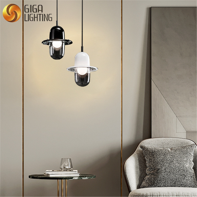 Postmodern Light Luxury Chandelier Light Glass Flying Saucer E27 Lamp Simple Creative Hotel Room Study Bedroom Living Room Table Lamp