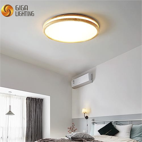 CB EMC FSC nordic Bedroom wooden Led Ceiling Lights Wood Ceiling Lighting