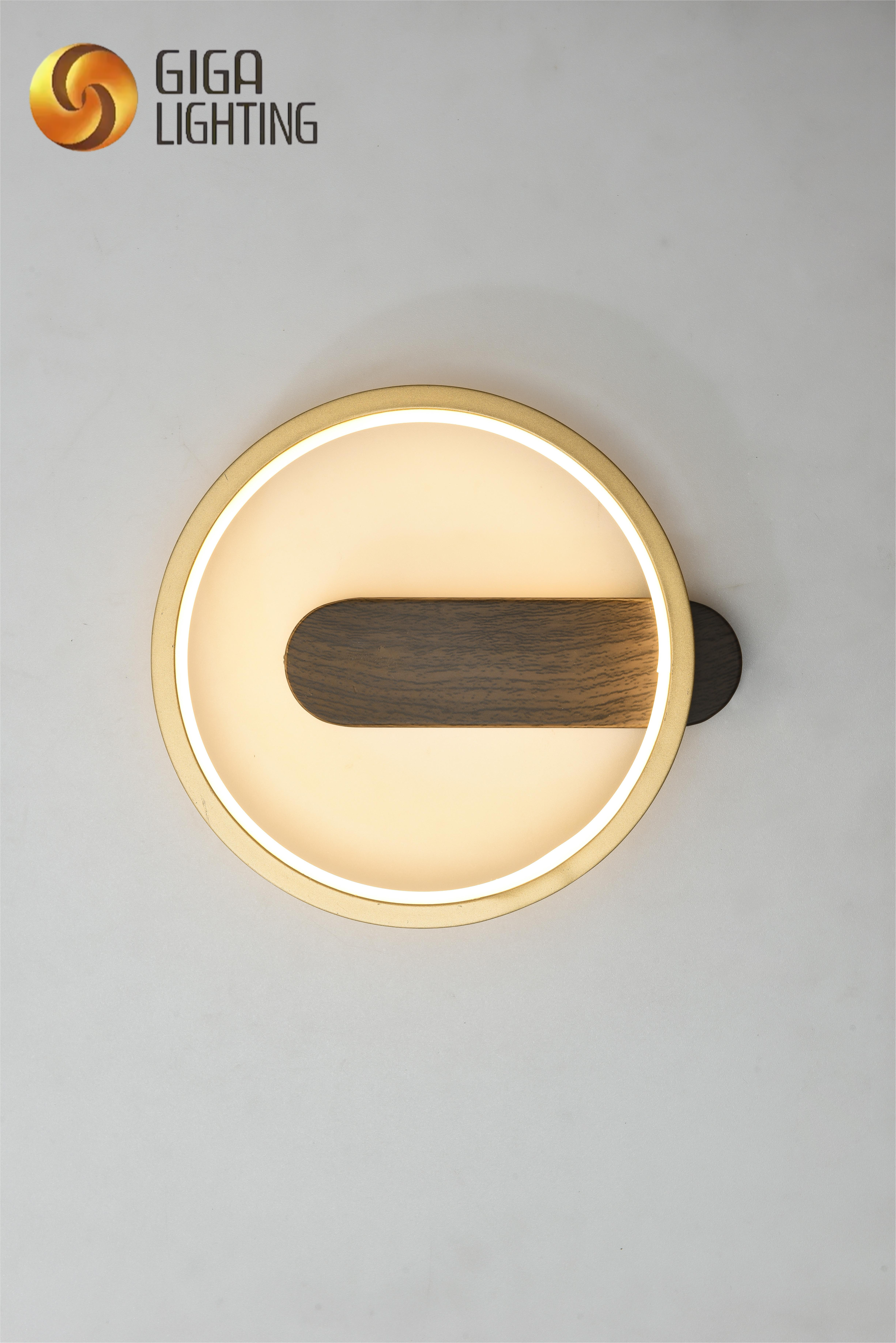 Minimalist Modern background LED Wall Sconce with round clock 