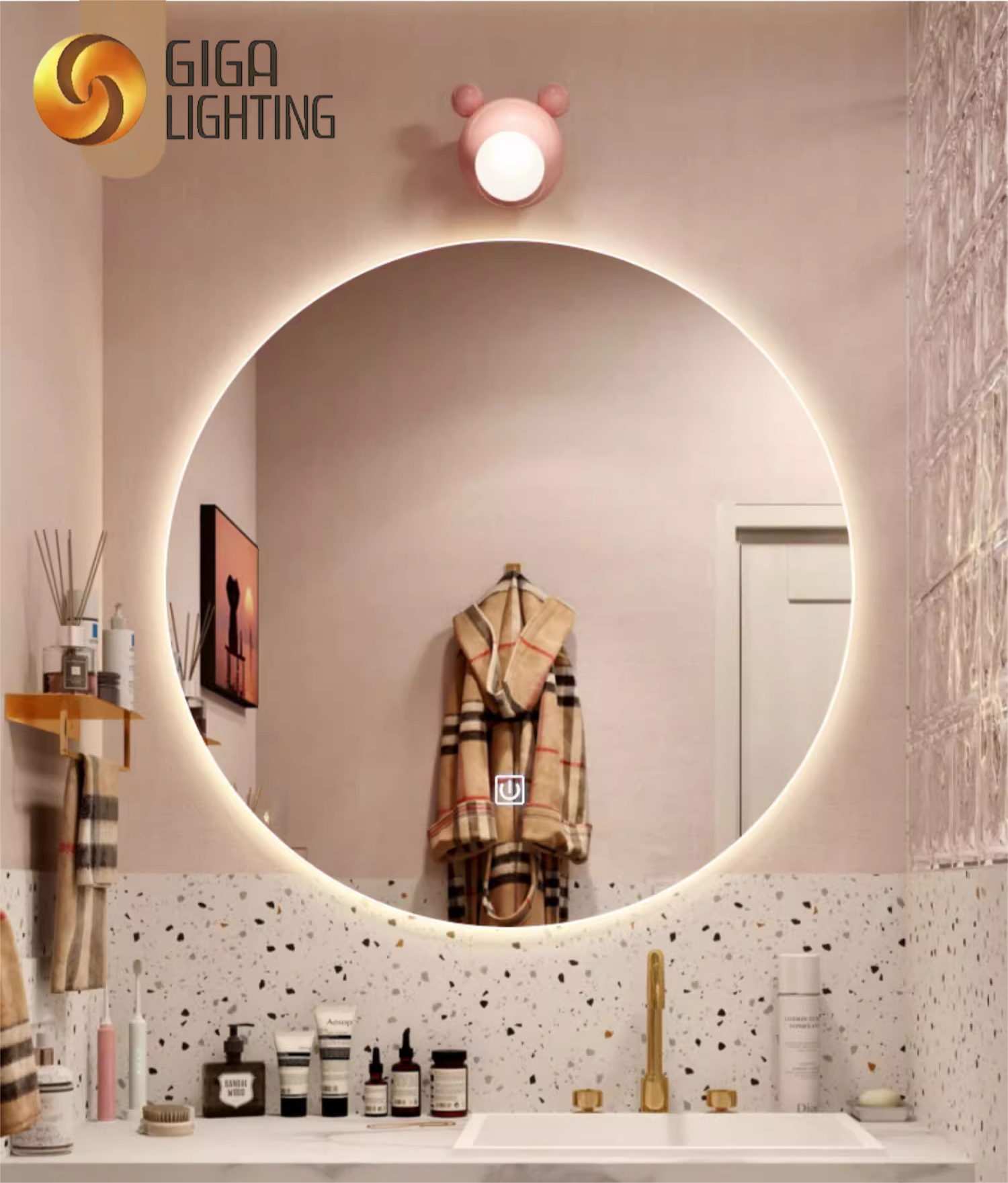 CB EMC WaterProof IP44 Mirror with led light Wall Mounted Bathroom Mirror Toilet