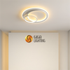 CE nordic double circle metal base with light rings led ceiling lamp 