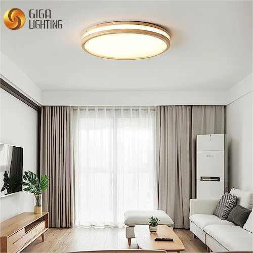 CB EMC FSC nordic Bedroom wooden Led Ceiling Lights Wood Ceiling Lighting