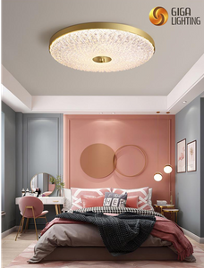 LED Ceiling Light Bedroom Modern Luxury Atmosphere Round Living Room Balcony Remote Control Crystal Ceiling Lamp