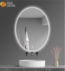 ETL Bathroom Smart Touch Screen Frameless Luminous Mirror Oval Led Waterproof Mirror Anti-fog Mirror Wall Mounted Washroom Wall Hanging Makeup Mirror