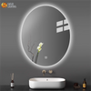 ETL Bathroom Smart Touch Screen Frameless Luminous Mirror Oval Led Waterproof Mirror Anti-fog Mirror Wall Mounted Washroom Wall Hanging Makeup Mirror