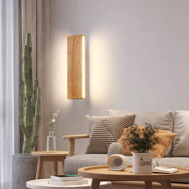 CE ROHS rotatable Modern Rectangle Wooden lamp LED wall rotatable LED sconce
