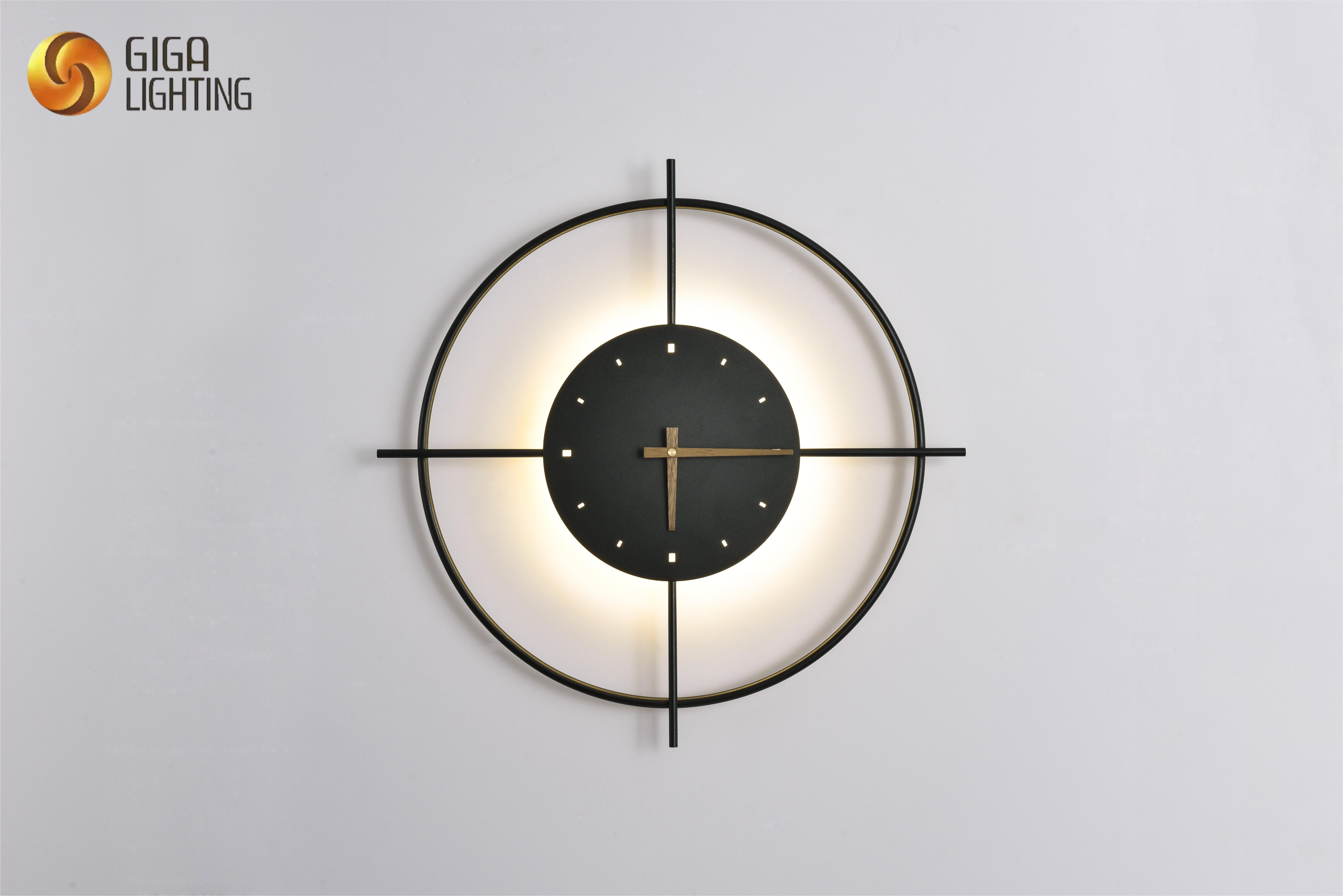 Metal Wall Clock decoration for wall livingroom define timekeeping home decoration wall light with clock sofa bed background