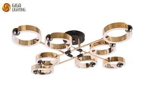 CE TUV LED decorative Ceiling lamp aluminum ring shape arms Rose golden with led strip inside unique design bulk production wholesaler directfactory 